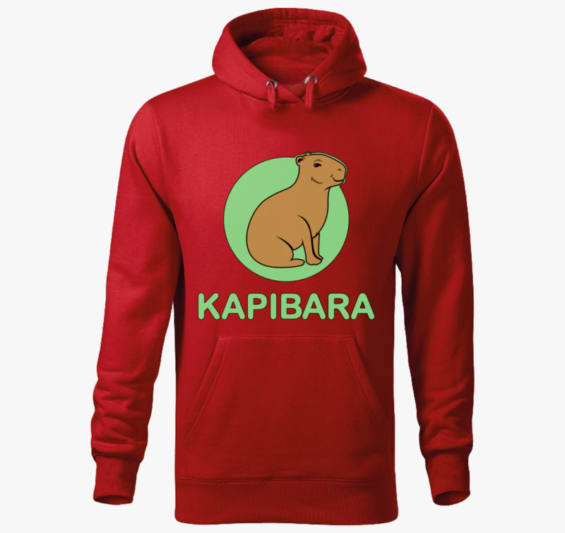 Kapibara kapucnis pulóver — Piros