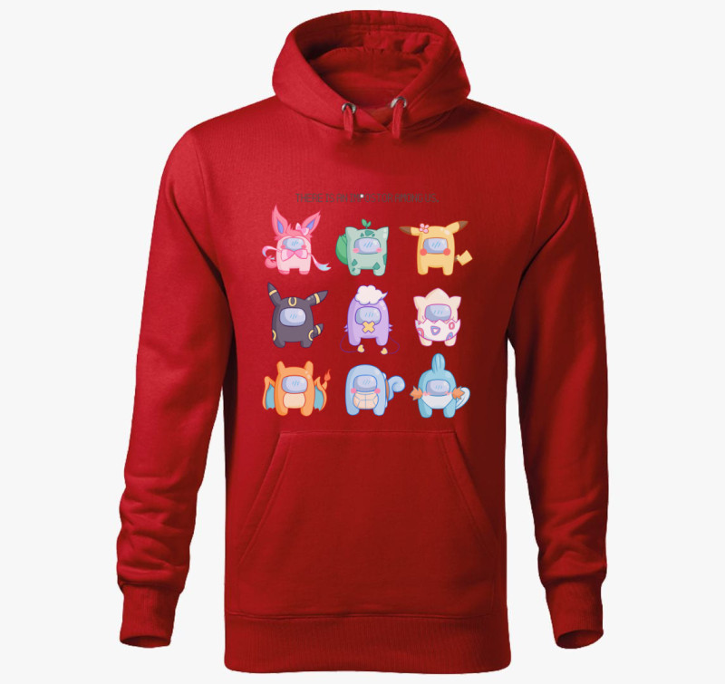 Pokemon - Among us kapucnis pulóver — Piros