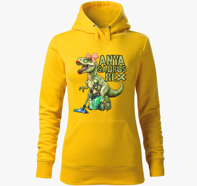 Anya saurus rex kapucnis pulóver — Sárga