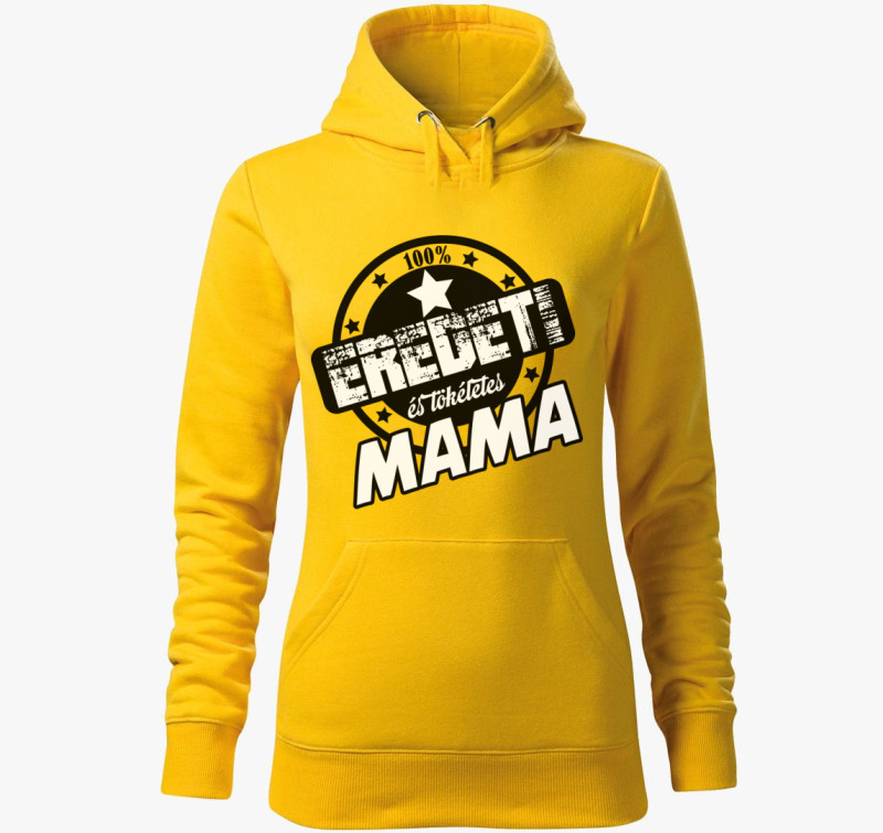 Mama tökéletes kapucnis pulóver — Sárga