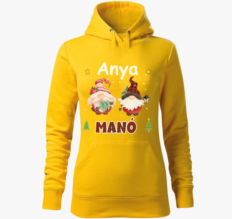 Anya manó kapucnis pulóver — Sárga