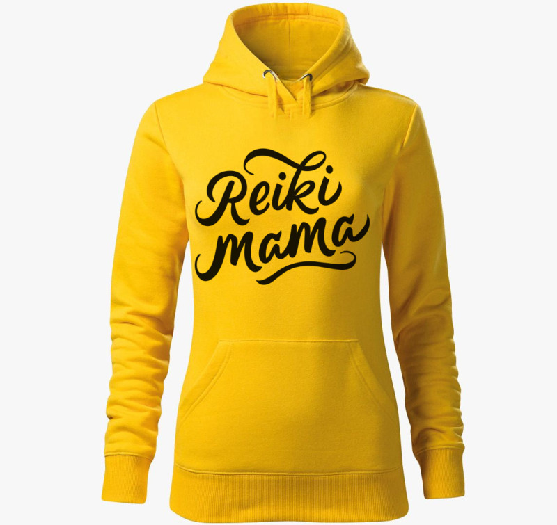 Reiki Mama kapucnis pulóver — Sárga