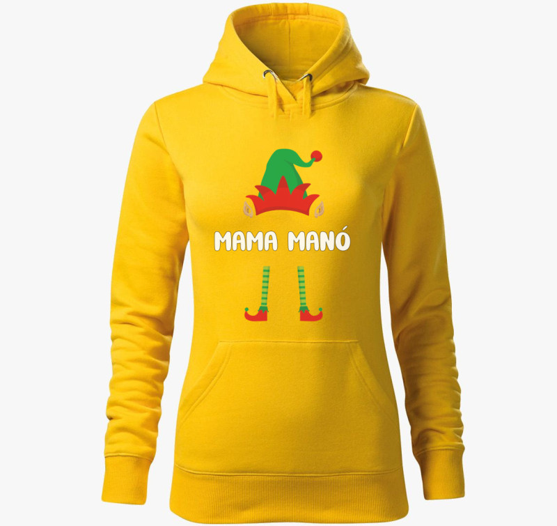 Mama manós kapucnis pulóver — Sárga