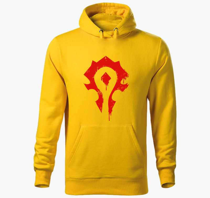 Warcraft Horde Symbol kapucnis pulóver — Sárga