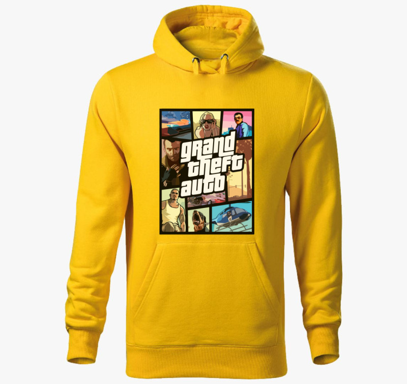 GTA poszter kapucnis pulóver — Sárga