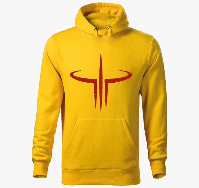 Quake 3 logo kapucnis pulóver — Sárga