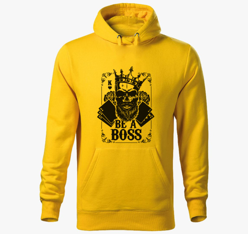 Be a boss kapucnis pulóver — Sárga