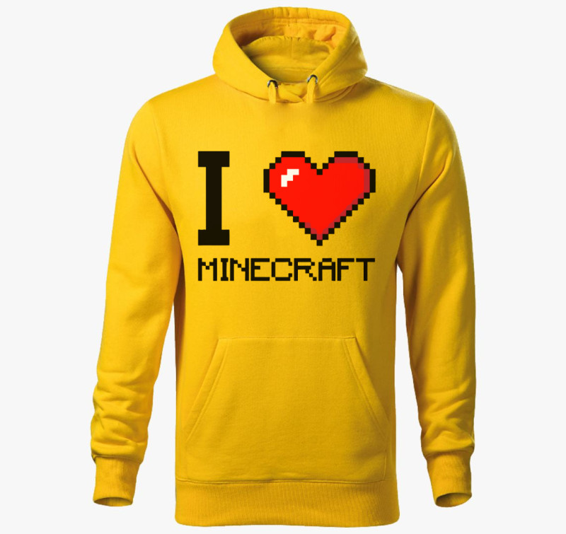 I love minecraft kapucnis pulóver — Sárga