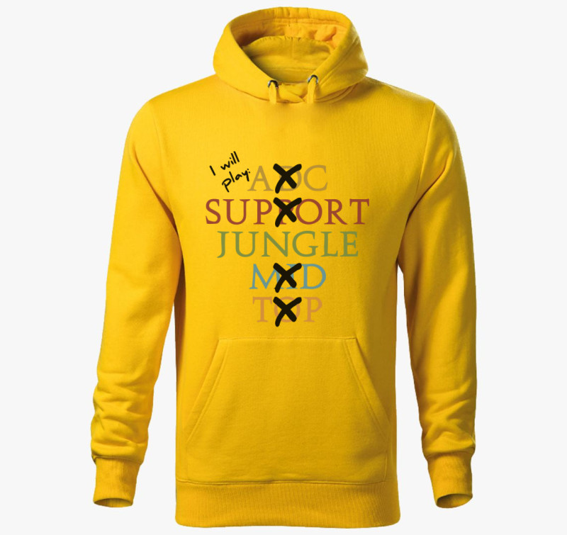 I will play jungle kapucnis pulóver — Sárga