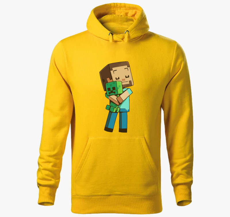 Minecraft Hug kapucnis pulóver — Sárga