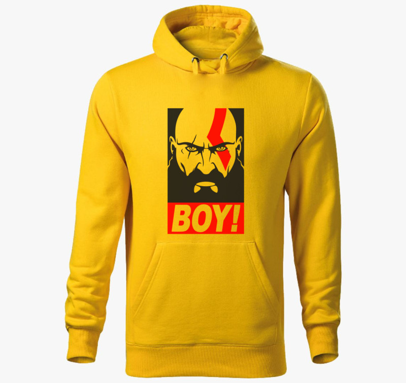 God of war BOY feliratú kapucnis pulóver — Sárga