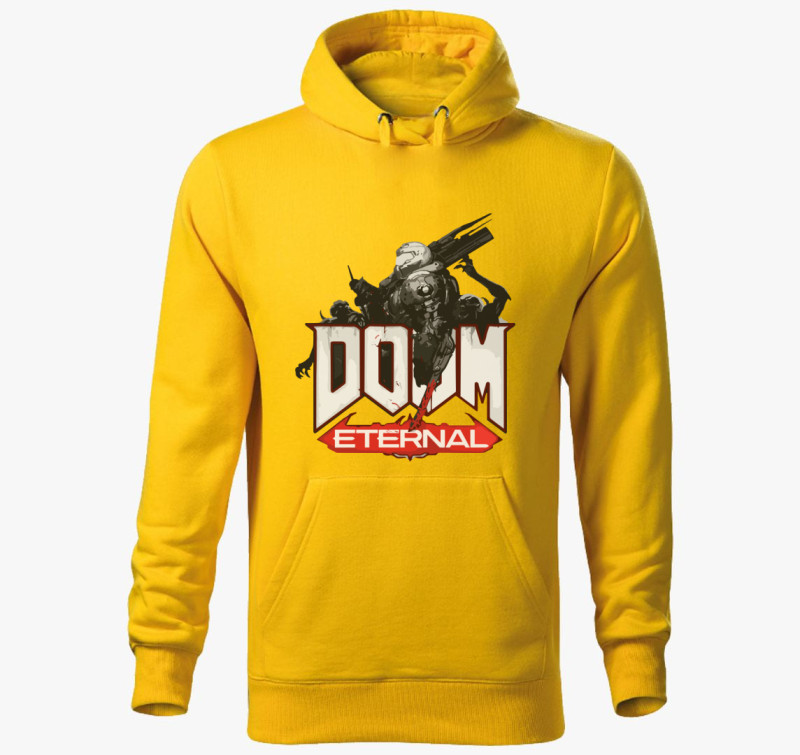 Doom Eternal kapucnis pulóver — Sárga