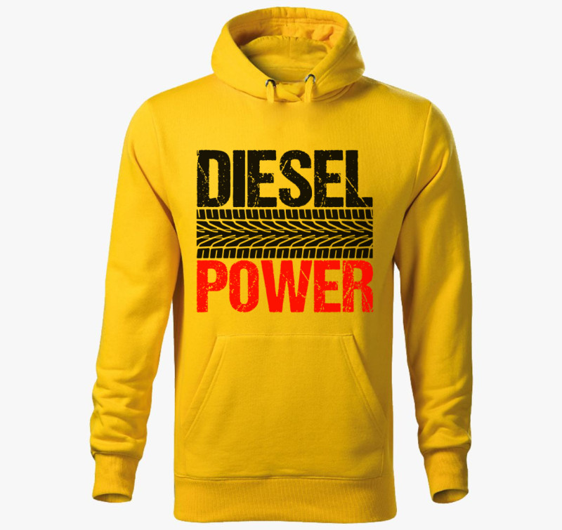 Diesel Power kapucnis pulóver — Sárga