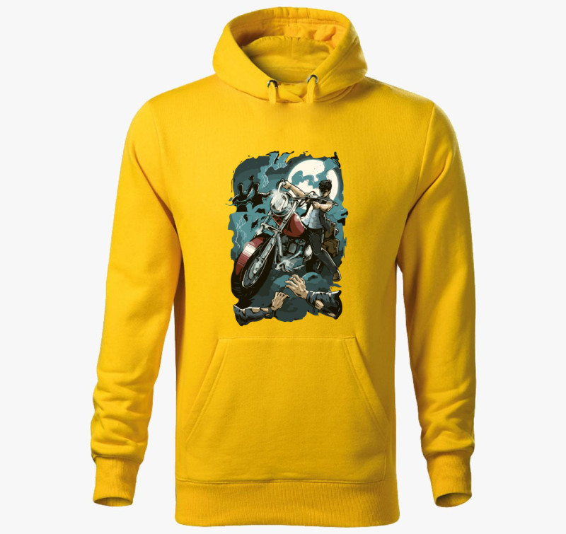 Pirate Biker kapucnis pulóver — Sárga