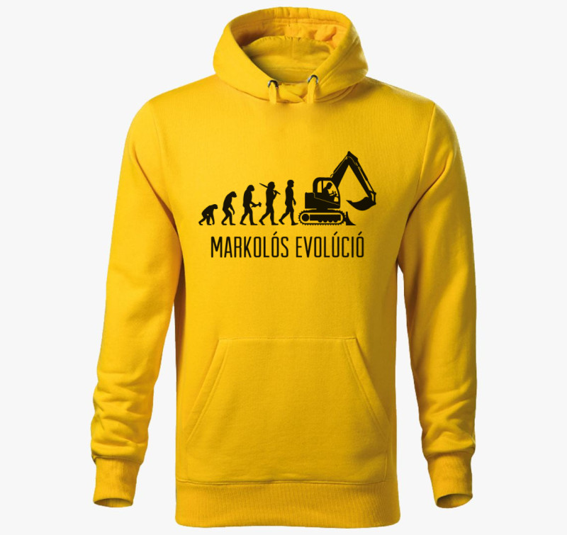 Markolós evolúció kapucnis pulóver — Sárga