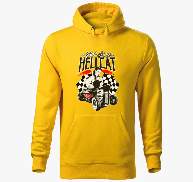 Hot Rod Hellcat kapucnis pulóver — Sárga