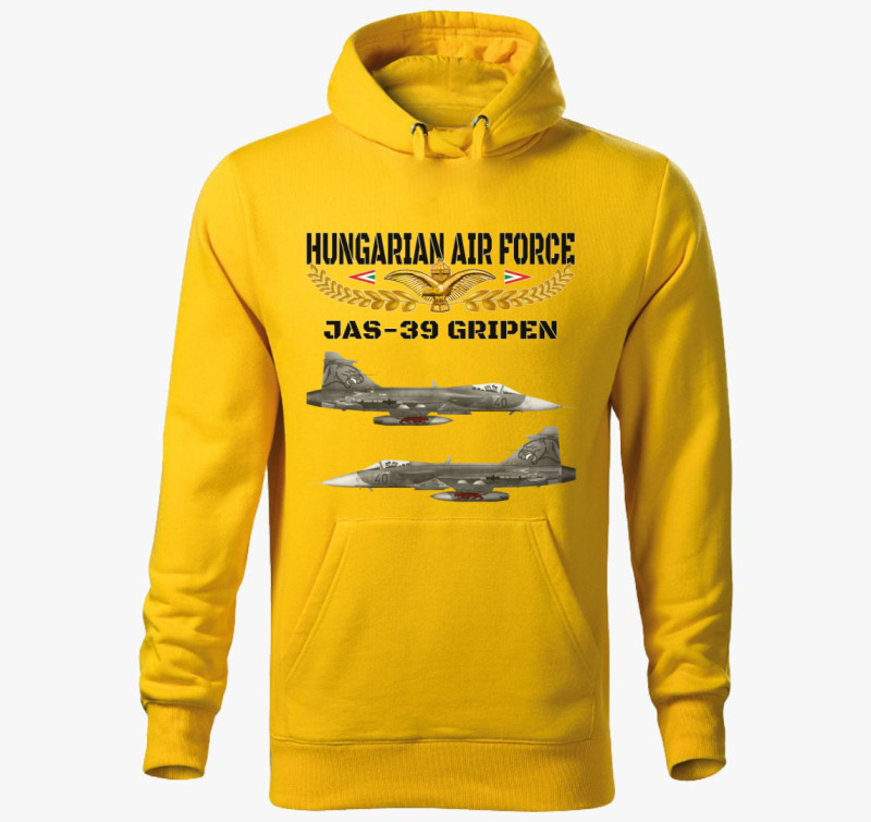 Aranysas JAS-39 4 kapucnis pulóver — Sárga