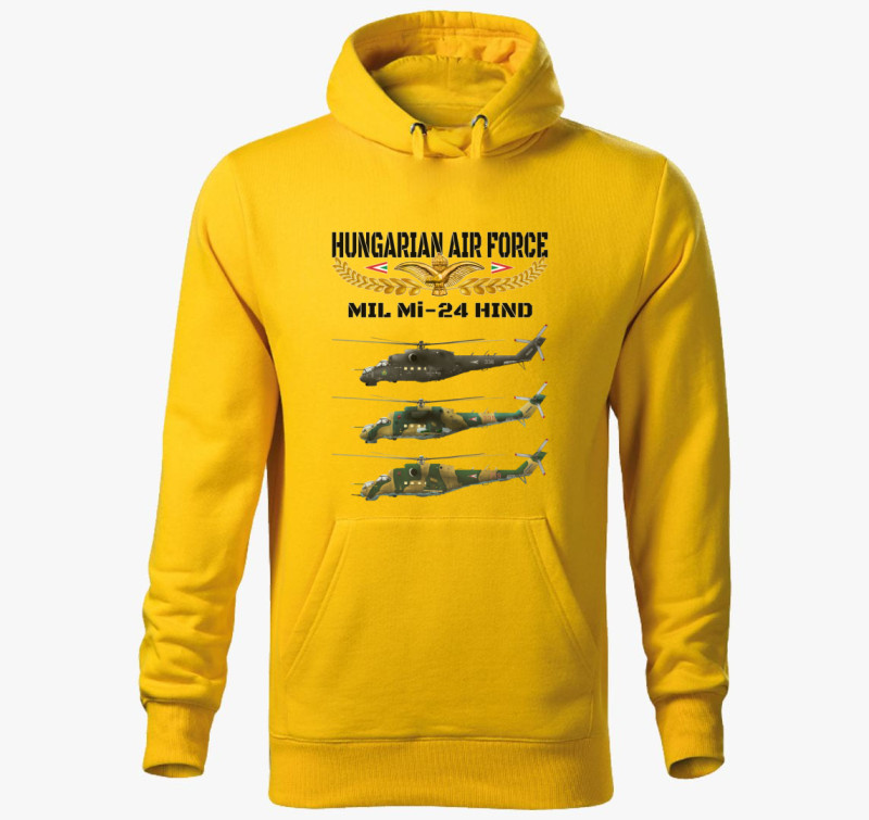 Aranysas Mi-24 2 kapucnis pulóver — Sárga