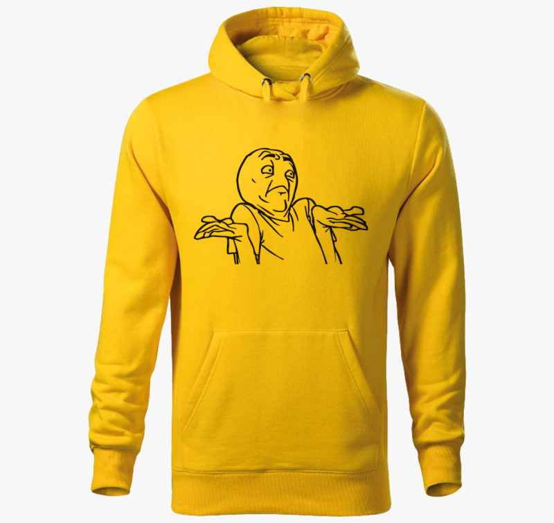 Meme face kapucnis pulóver — Sárga