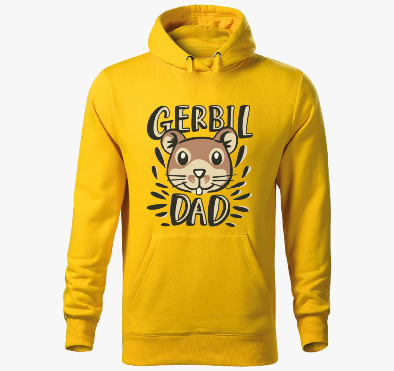 Gerbil Dad kapucnis pulóver — Sárga