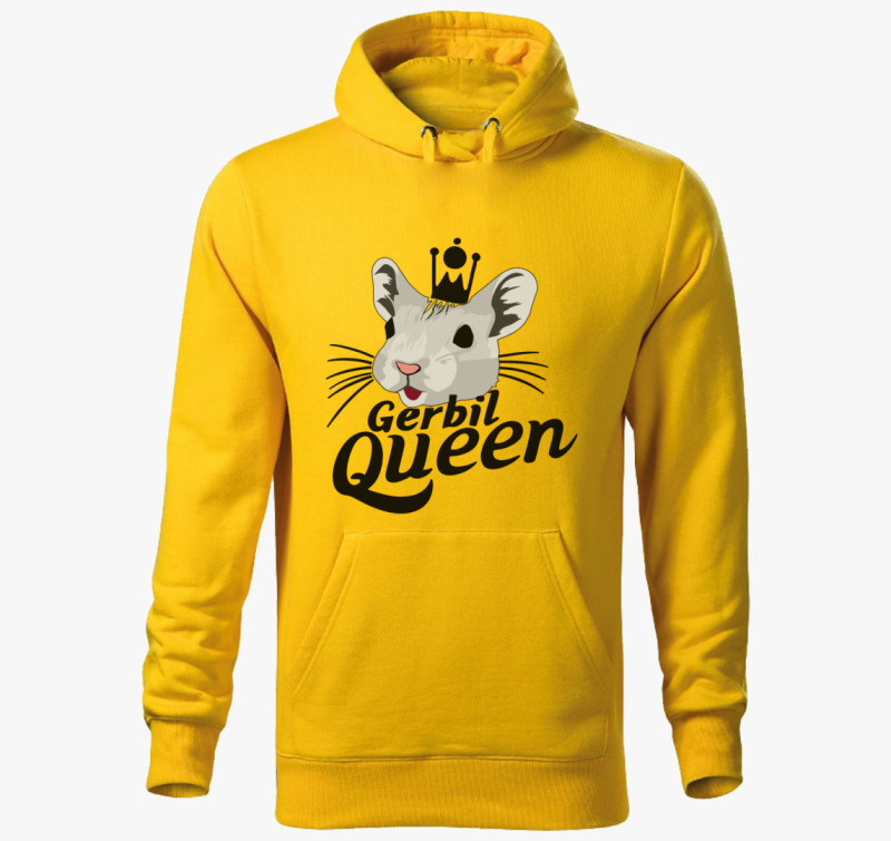 Gerbil Queen kapucnis pulóver — Sárga