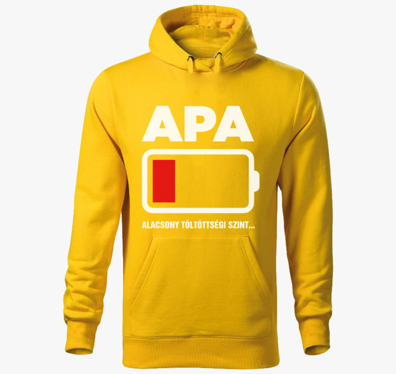 Apa fáradt kapucnis pulóver — Sárga