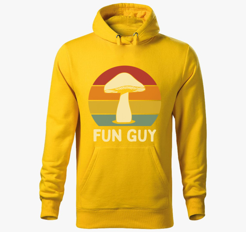 Fun Guy Gomba kapucnis pulóver — Sárga