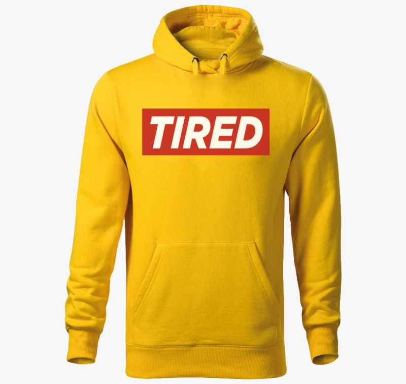 Tired Fáradt divat kapucnis pulóver — Sárga