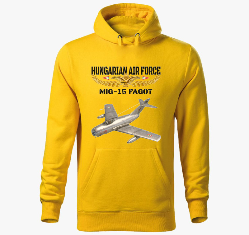 Aranysas MiG-15 2 kapucnis pulóver — Sárga