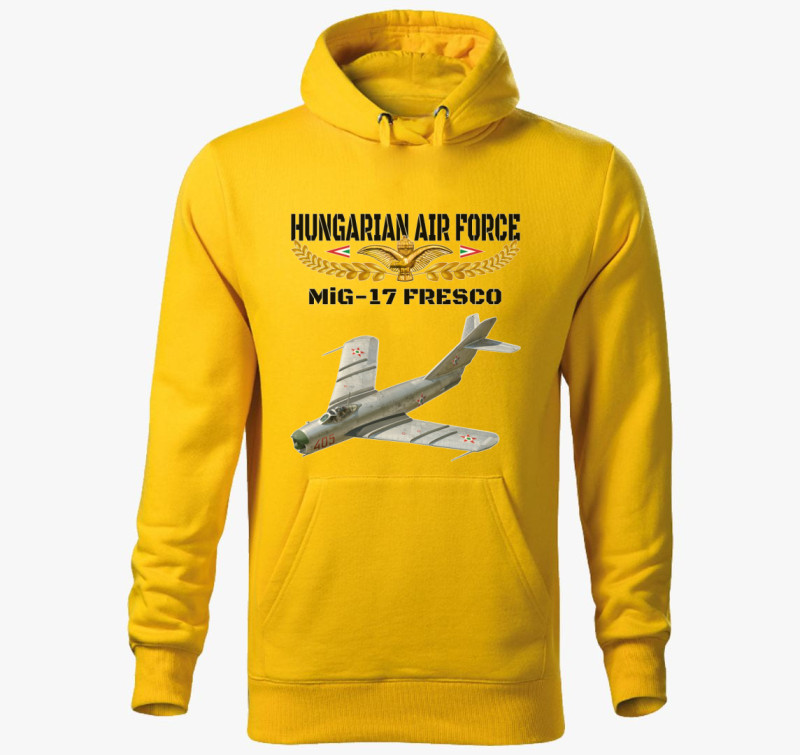 Aranysas MiG-17 kapucnis pulóver — Sárga
