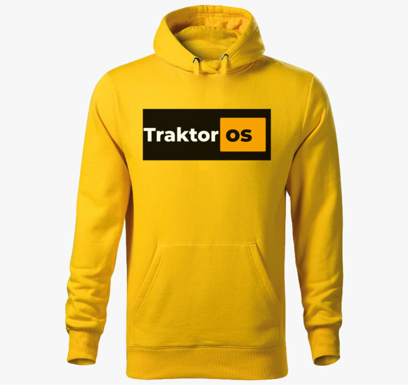 Traktoros pornhub kapucnis pulóver — Sárga