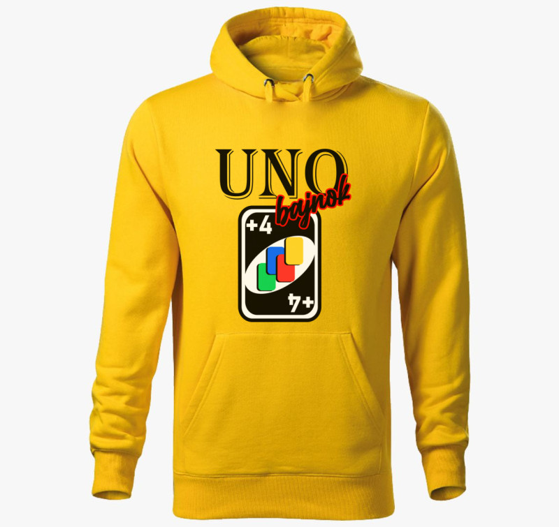 UNO fanatikusoknak kapucnis pulóver — Sárga