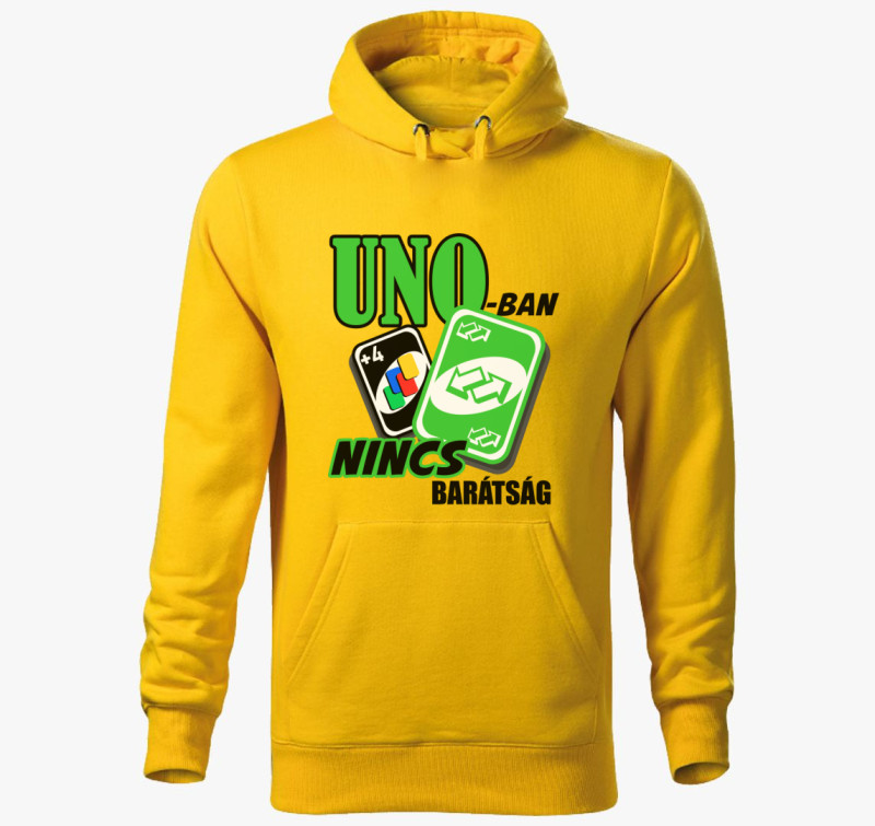 UNO játékos kapucnis pulóver — Sárga