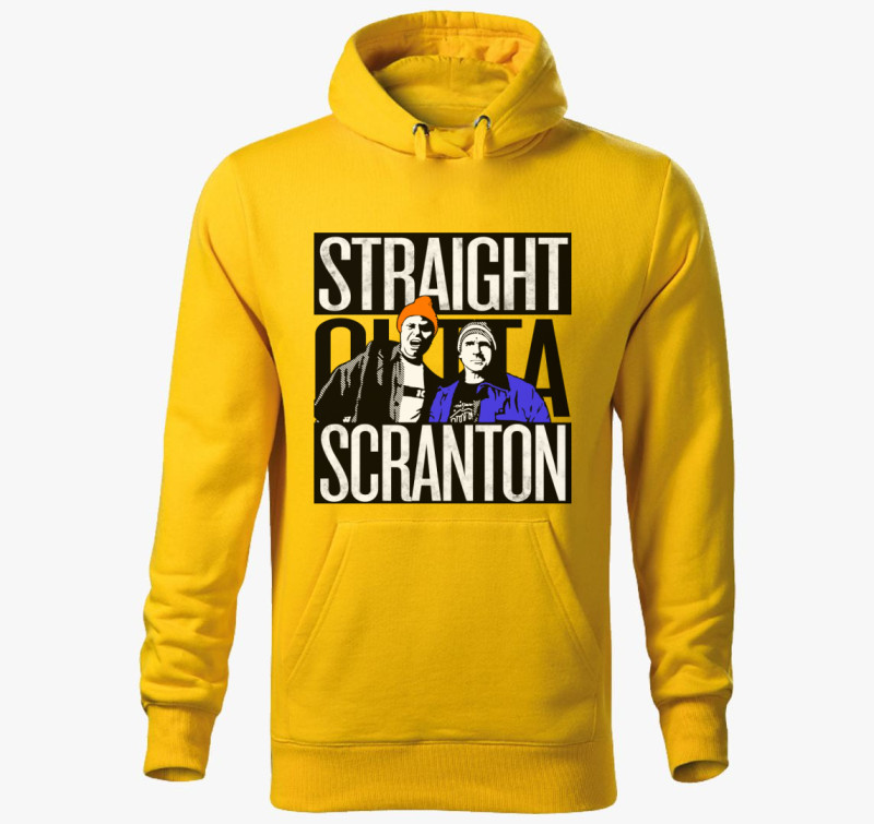 Straight Outta Scranton kapucnis pulóver — Sárga
