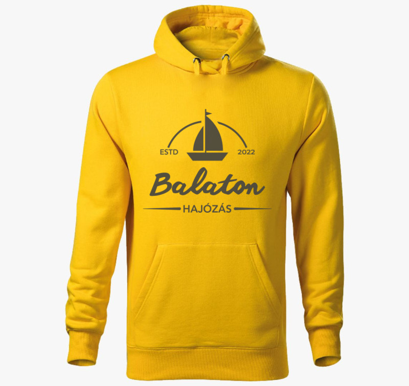Balaton hajózás kapucnis pulóver — Sárga