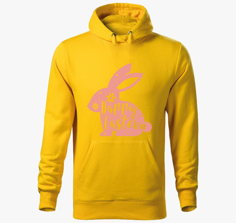 Pink nyuszi kapucnis pulóver — Sárga
