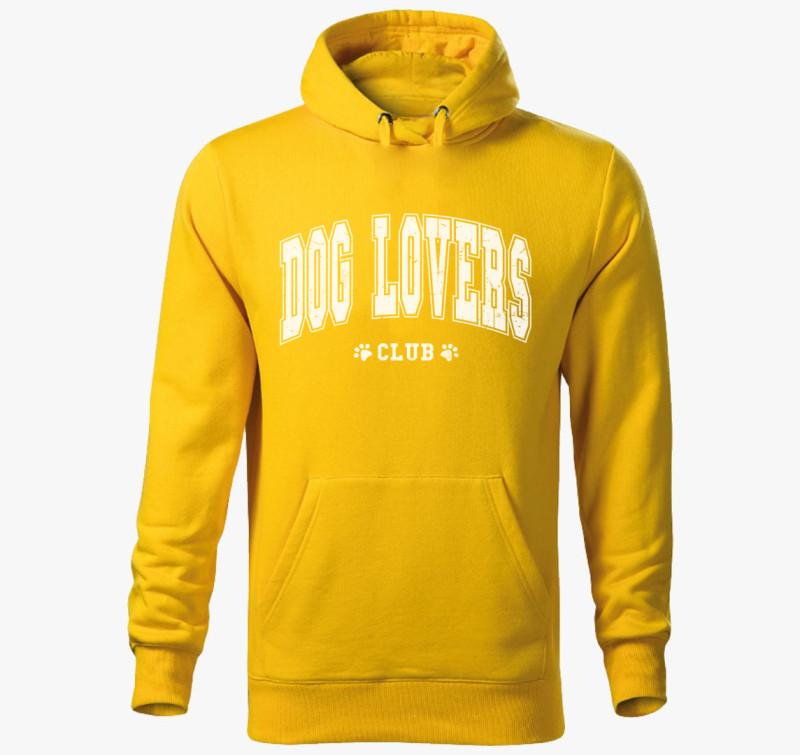 Dog Lovers Club kapucnis pulóver — Sárga