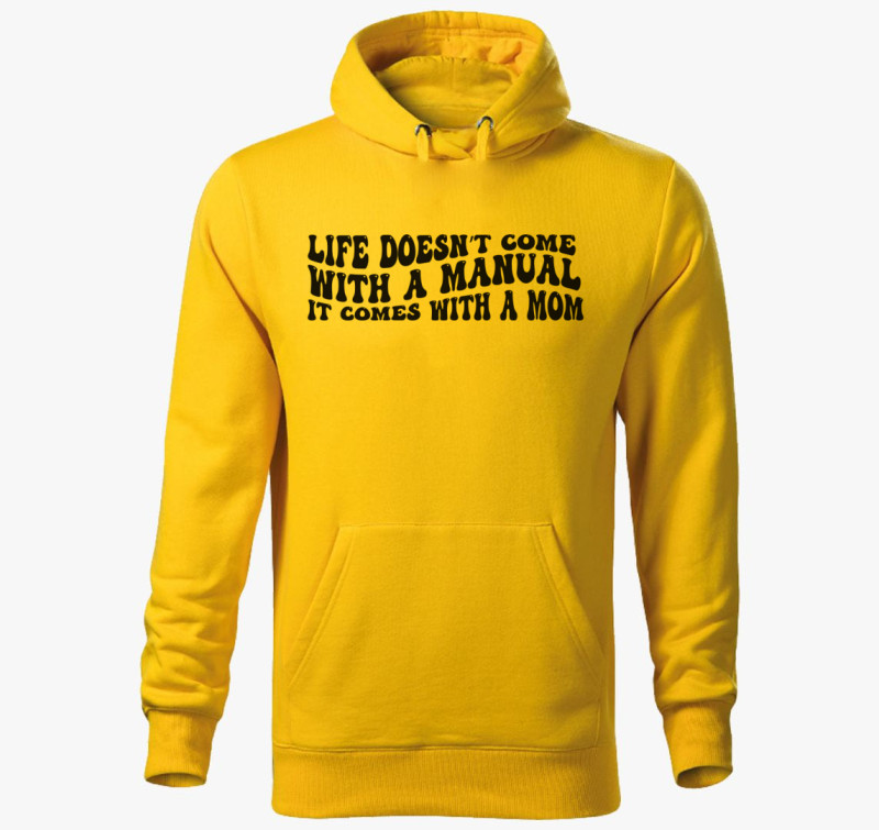 Life Manual Mom kapucnis pulóver — Sárga