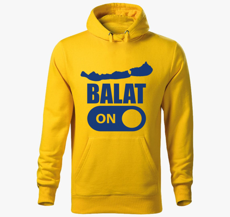 Balat-ON Balaton kék kapucnis pulóver — Sárga