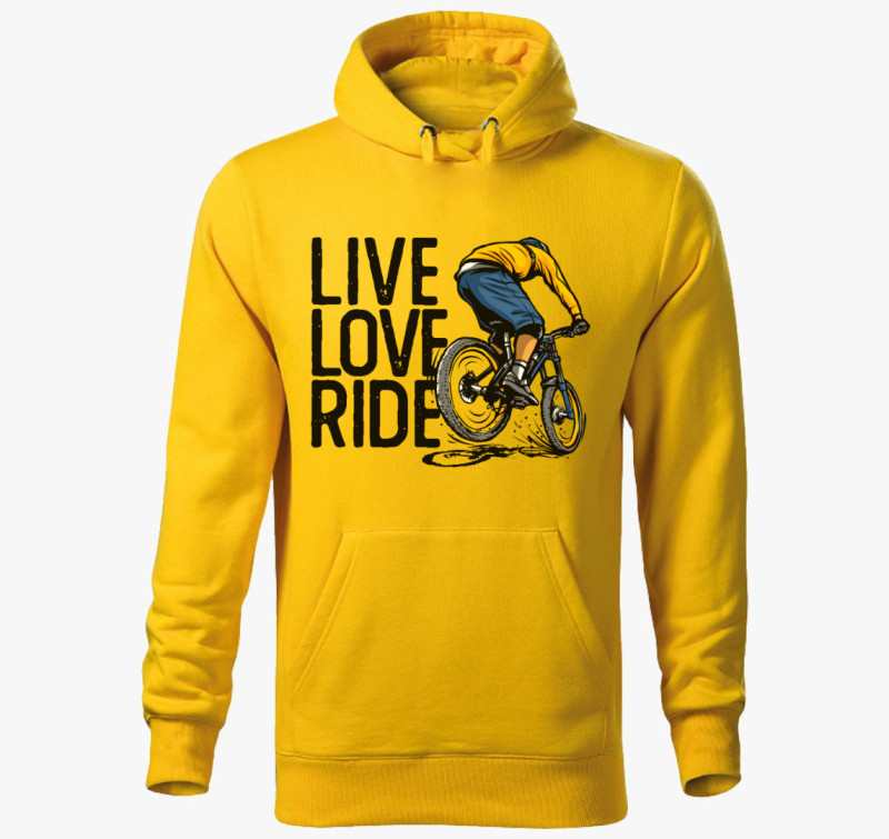 Live love ride kapucnis pulóver — Sárga
