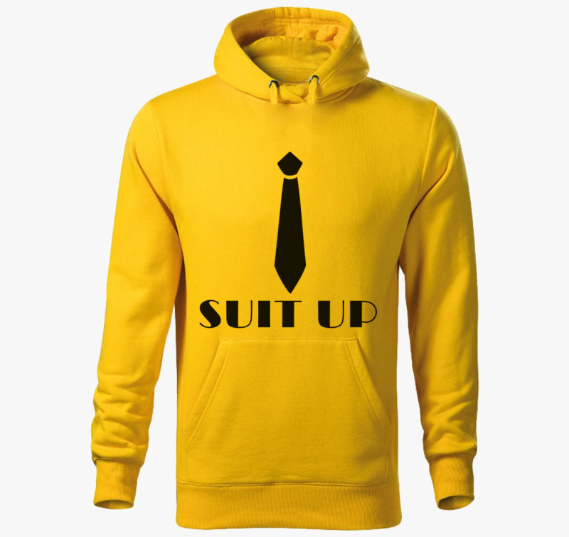 SUIT UP simple kapucnis pulóver — Sárga