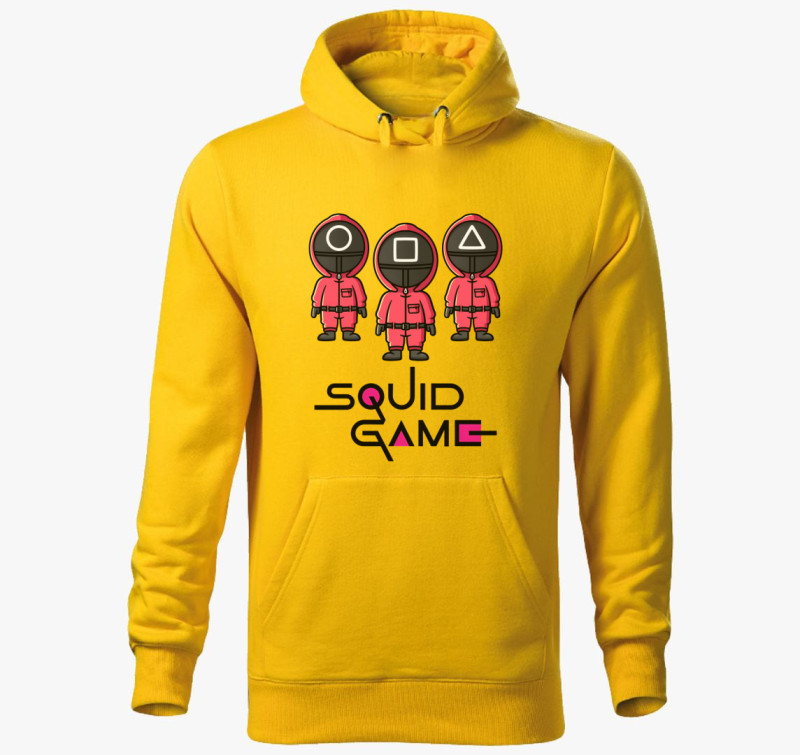 Squid Game - Chibi rózsaszín őrök kapucnis pulóver — Sárga