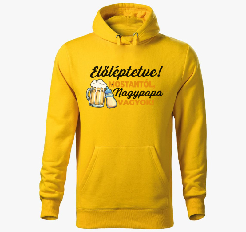 Előléptetve kapucnis pulóver — Sárga