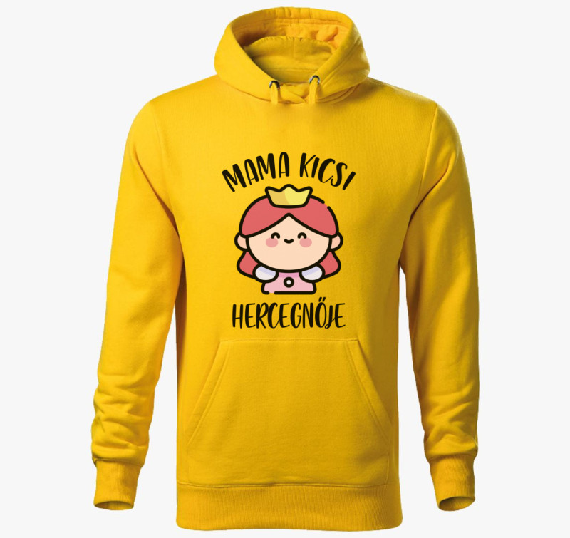 Mama kicsi hercegnője kapucnis pulóver — Sárga