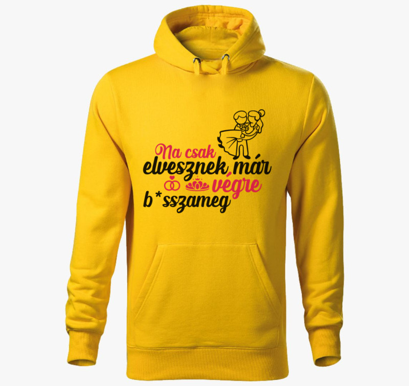 Na, csak elvesznek... kapucnis pulóver — Sárga