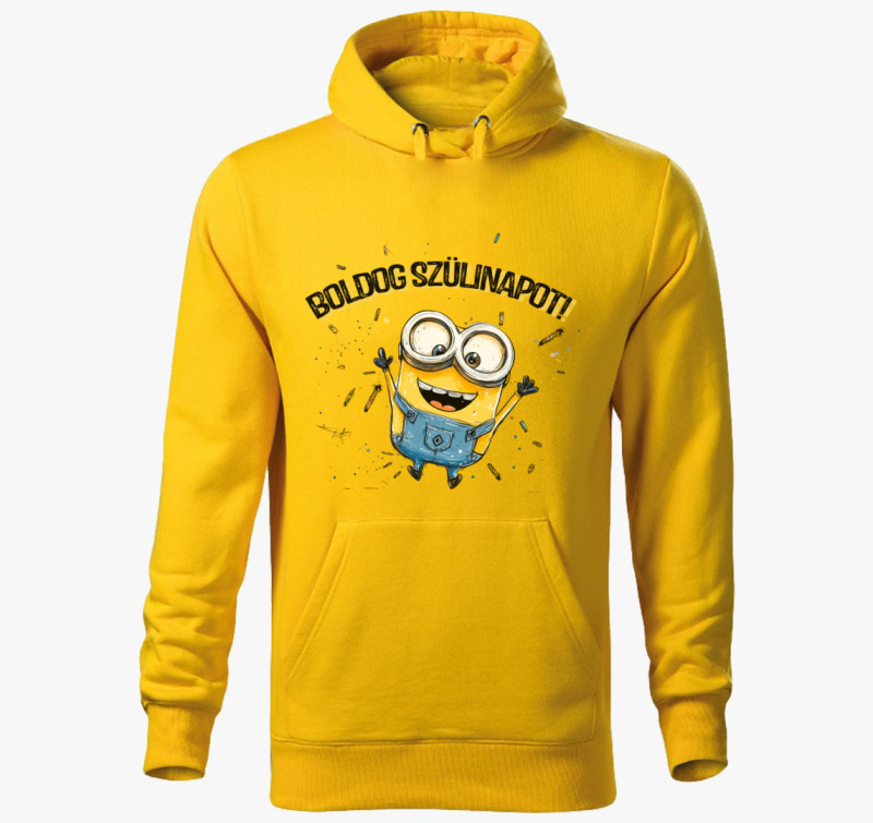 Minion Szülinap kapucnis pulóver — Sárga