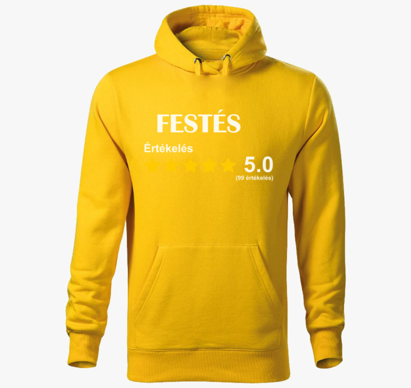 Festő értékelős kapucnis pulóver — Sárga