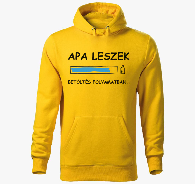 Apa leszek betöltés folyamatban.. kapucnis pulóver — Sárga