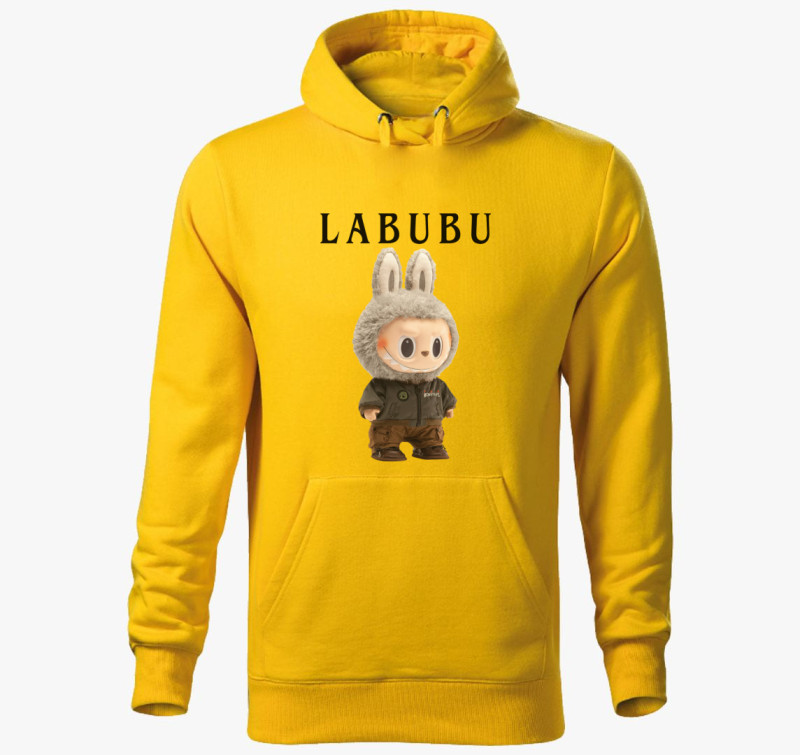 Monster labubu kapucnis pulóver — Sárga