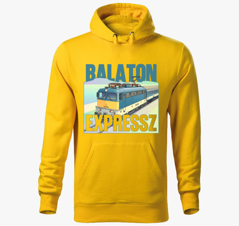 Vonatok, mozodonyok: Balaton Expressz kapucnis pulóver — Sárga